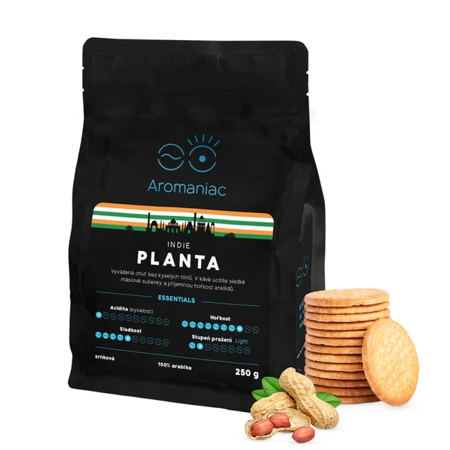 Čerstvá Káva Indie planta, zrnková 250g